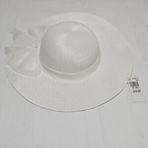 Vintage NOS NWT Arlin Sunhat Wide Brim Womens Kmart White